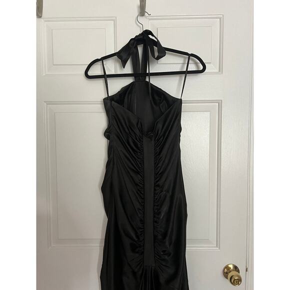 Jessica McClintock Y2K Vintage Whimsigoth Black Satin Gown Dress - Picture 4 of 8
